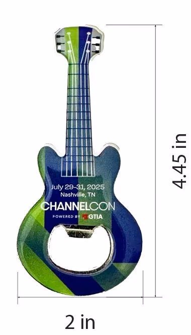 Custom Guitar-Shaped Bottle Opener, Magnetic Back