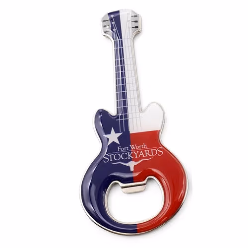 Custom Guitar-Shaped Bottle Opener, Magnetic Back