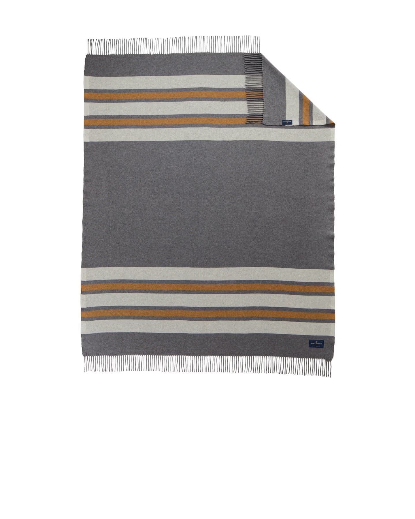 Shadow Grey/ Marshmallow/ Tan - Brooks Brothers Heritage Blanket