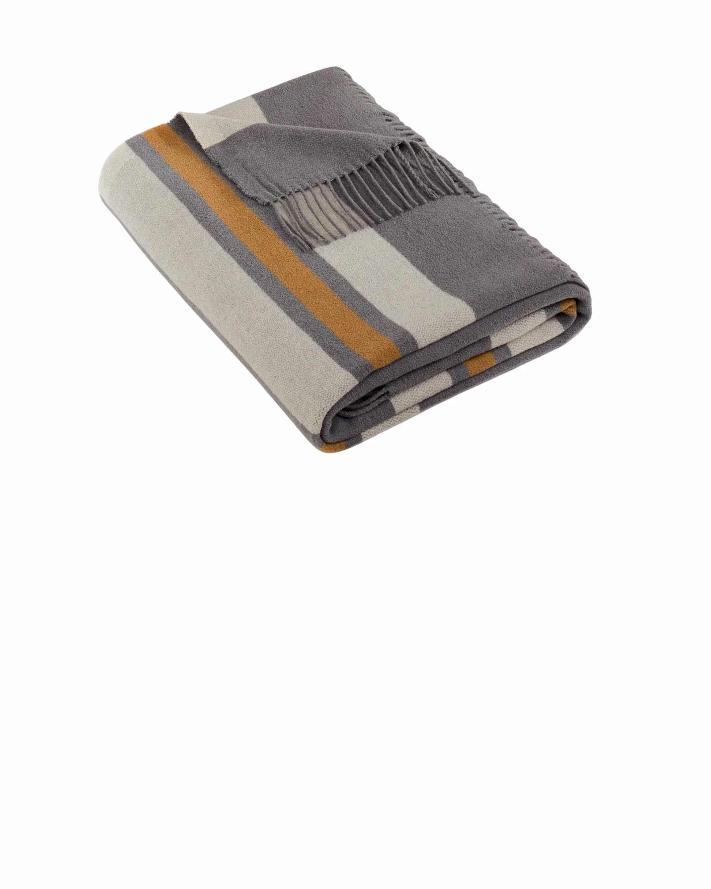 Shadow Grey/ Marshmallow/ Tan - Brooks Brothers Heritage Blanket