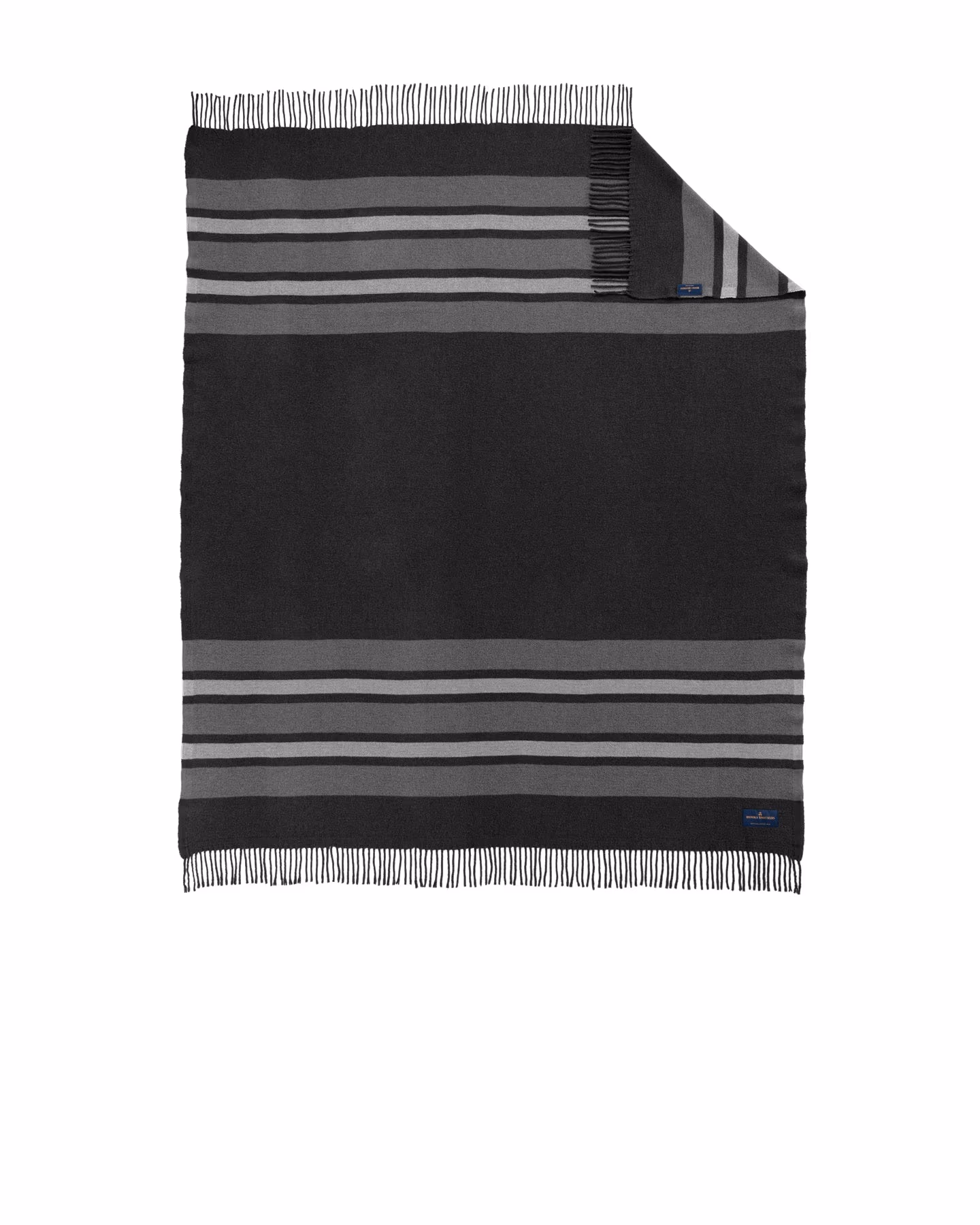 Custom Shadow Grey/ Marshmallow/ Tan - Brooks Brothers Heritage Blanket