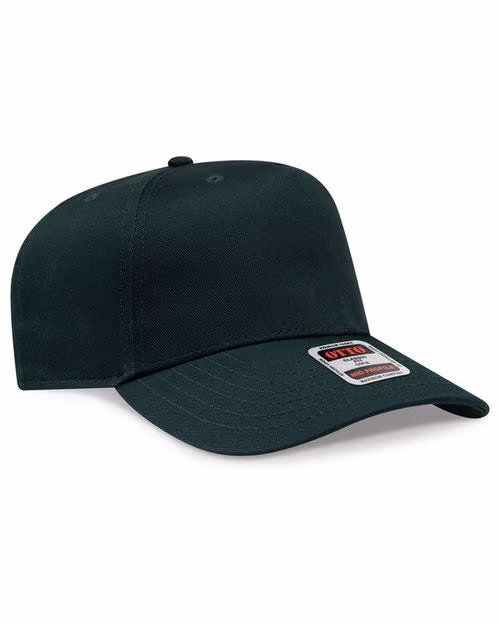 Custom OTTO CAP® 5-Panel Mid Profile Baseball Cap, Charcoal, front view