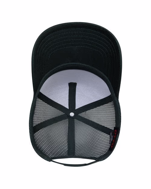 Custom OTTO CAP® 5-Panel Mid Profile Mesh Back Trucker Hat, Black