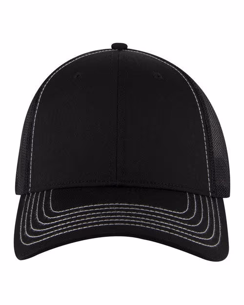 Custom OTTO CAP® 6-Panel Low Profile Mesh Back Trucker Hat, Black
