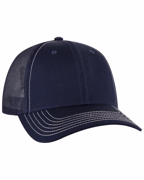 Custom OTTO CAP® 6-Panel Low Profile Mesh Back Trucker Hat, Black