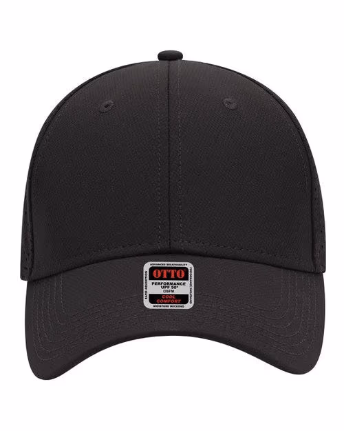 Custom OTTO CAP® UPF 50+ 6-Panel Low Profile Baseball Cap, Black