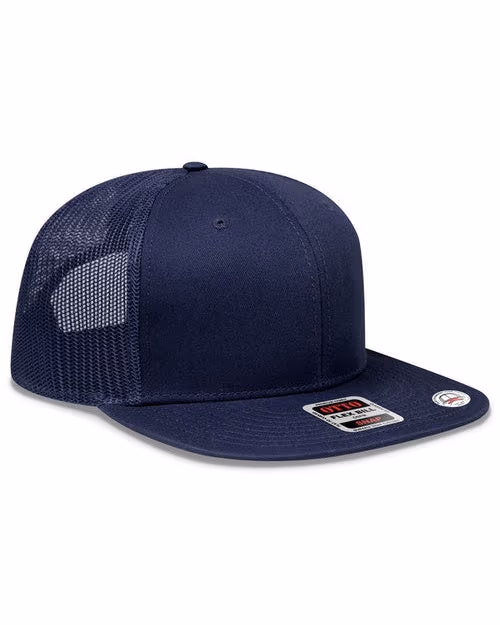 Custom OTTO SNAP 6-Panel Mid Profile Mesh Back Trucker Snapback Hat, Black