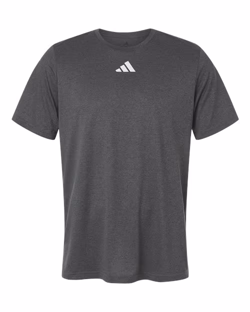 Custom Dark Grey Heather/ White - Adidas Men's Pregame T-Shirt