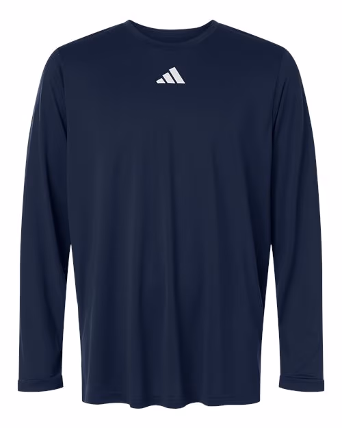 Custom Team Navy Blue/ White - Adidas Men's Pregame Long Sleeve T-Shirt