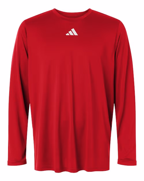 Custom Team Power Red/ White - Adidas Men's Pregame Long Sleeve T-Shirt
