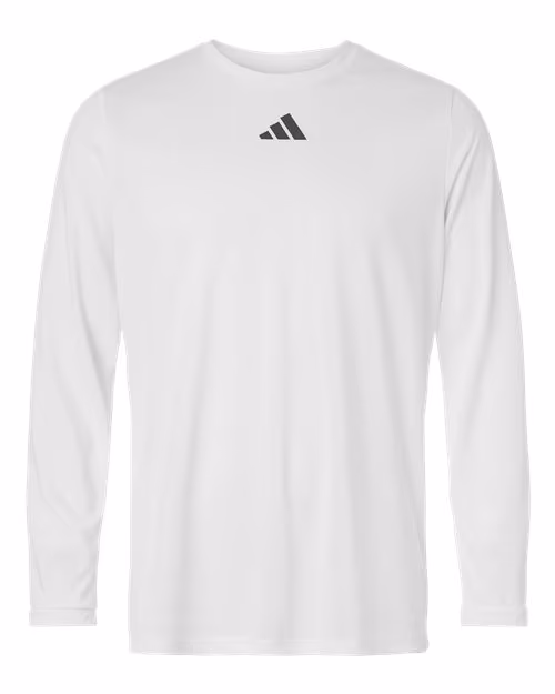 Custom White/ Team Grey Four - Adidas Men's Pregame Long Sleeve T-Shirt