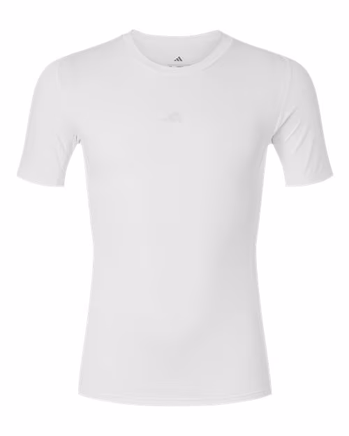 Custom White - Adidas Men's Techfit Compression T-Shirt