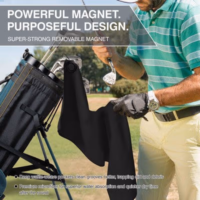 Custom Magnetic Waffle-Weave Pro Golf Towel