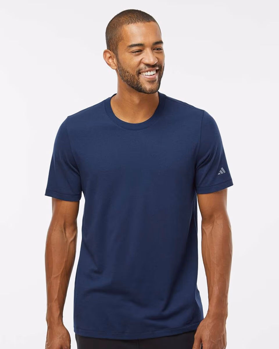 Custom Adidas Men's Blended T-Shirt A556 - Collegiate Navy