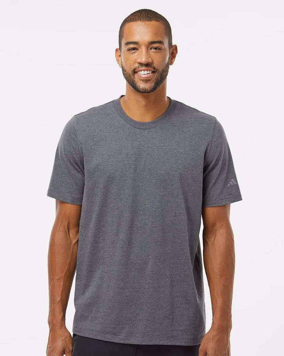 Custom Adidas Men's Blended T-Shirt A556 - Dark Grey Heather
