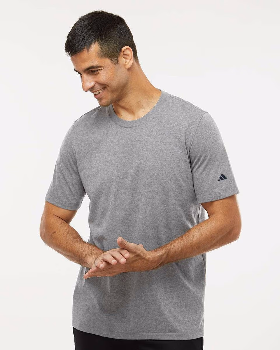 Custom Adidas Men's Blended T-Shirt A556 - Medium Grey Heather