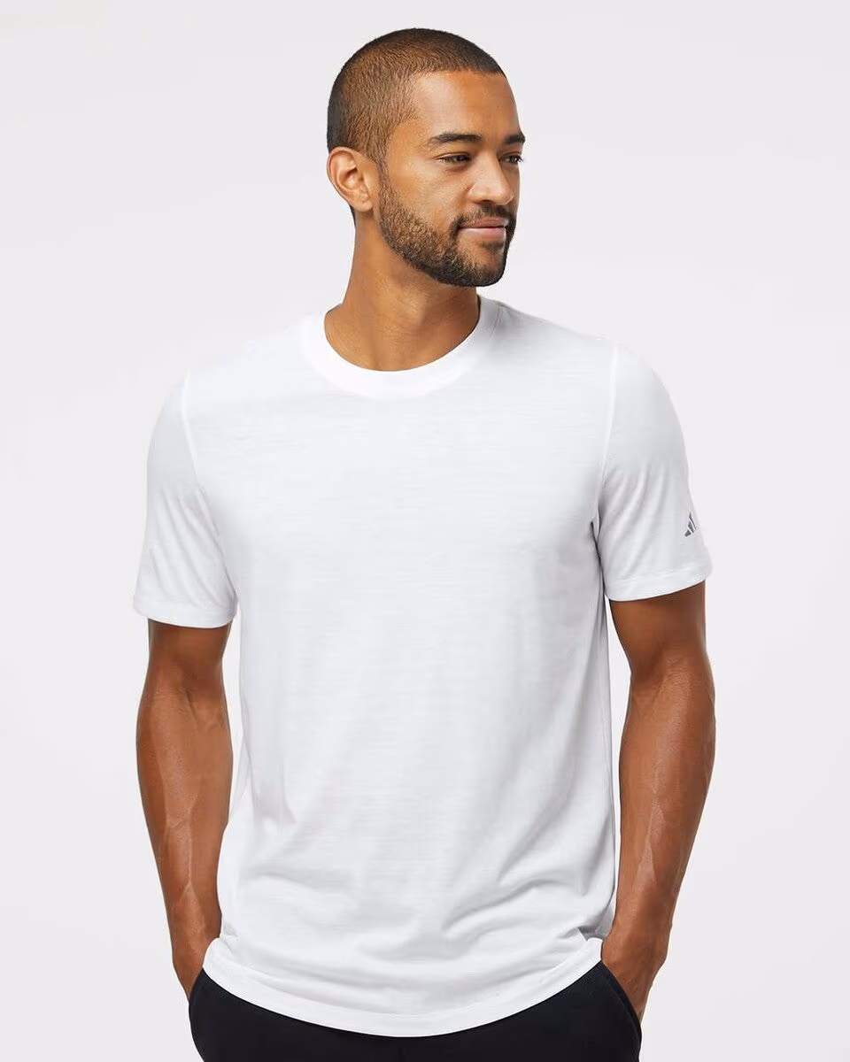 Custom Adidas Men's Blended T-Shirt A556 - White