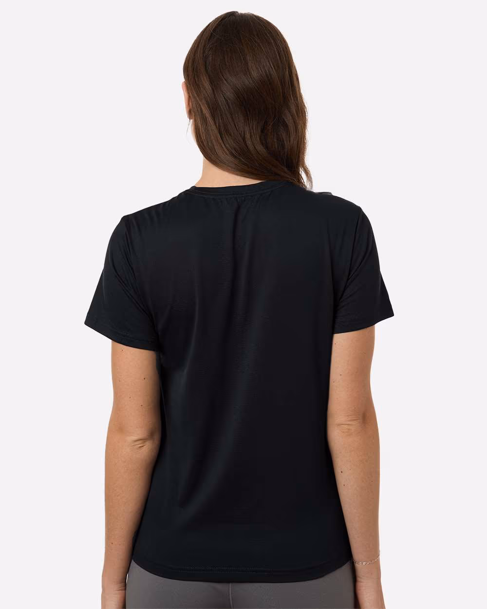 Black/ White - Adidas Women's Pregame T-Shirt - Model Back