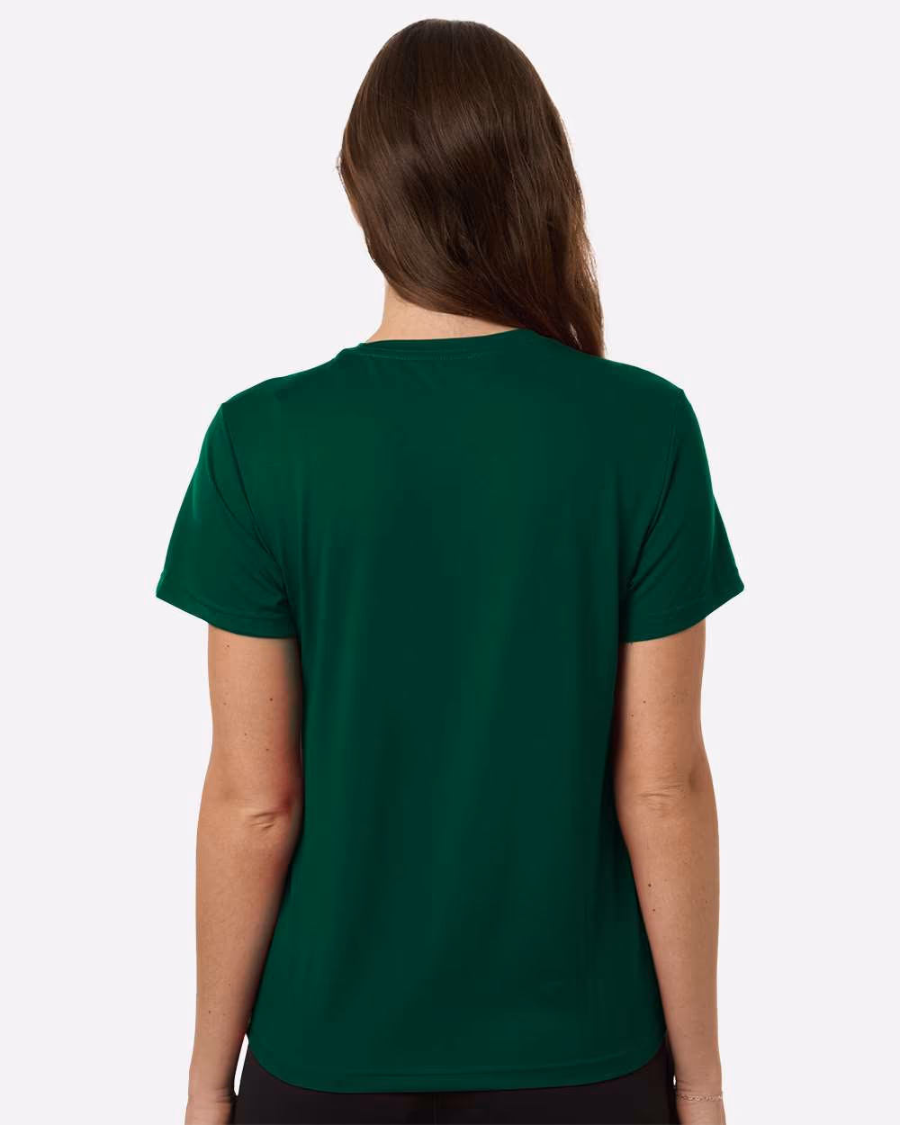Dark Green/ White - Adidas Women's Pregame T-Shirt - Model Back