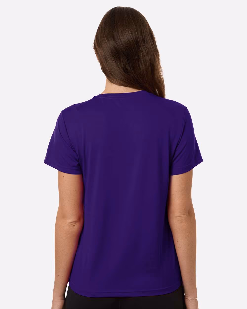 Team Collegiate Purple/ White - Adidas Women's Pregame T-Shirt - Model Back