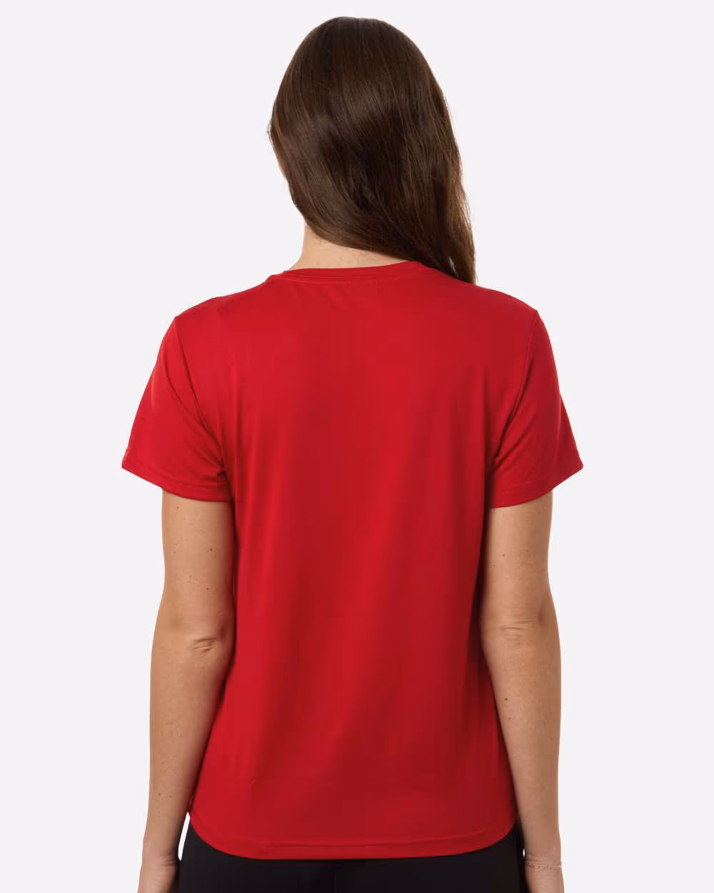 Team Power Red/ White - Adidas Women's Pregame T-Shirt - Model Back