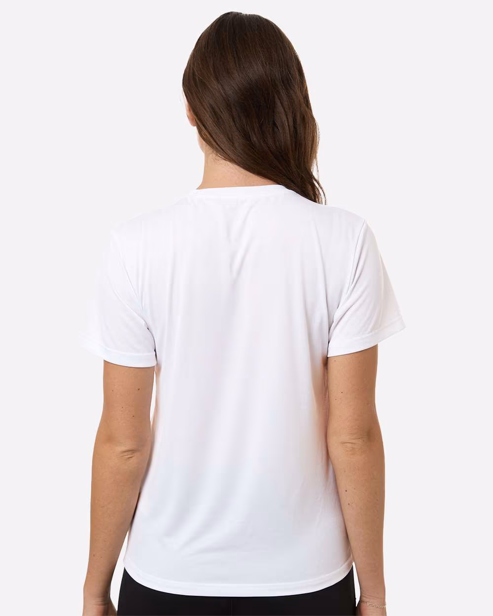 White/ Black - Adidas Women's Pregame T-Shirt - Model Back