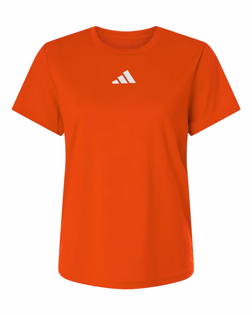 Collegiate Orange/ White - Adidas Women's Pregame T-Shirt - Flat Front