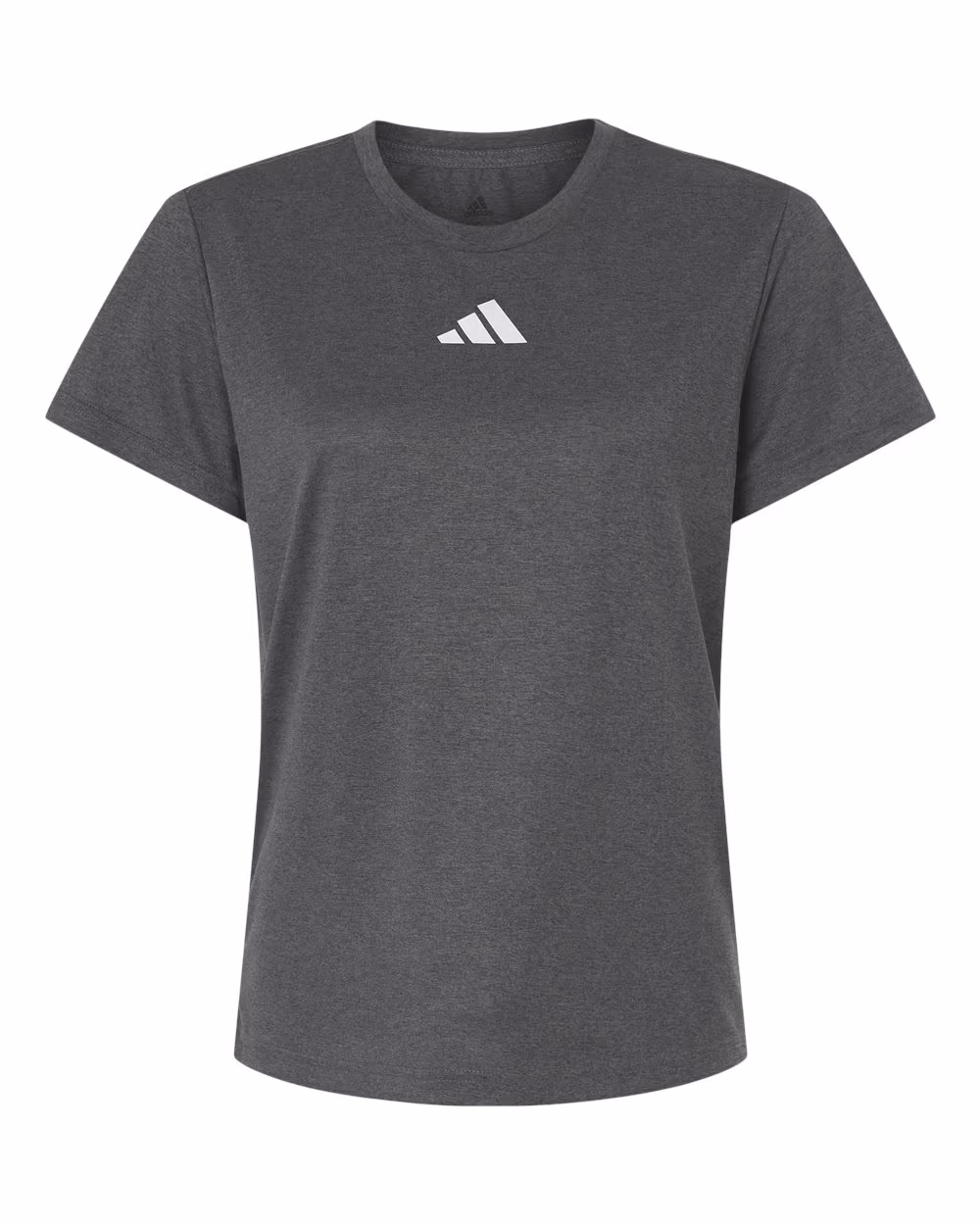 Dark Grey Heather/ White - Adidas Women's Pregame T-Shirt - Flat Front