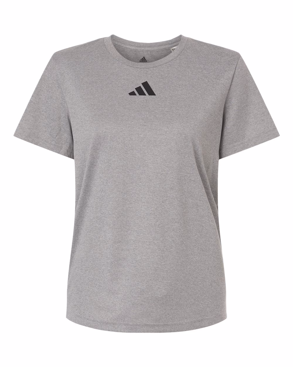 Medium Grey Heather/ Black - Adidas Women's Pregame T-Shirt - Flat Front