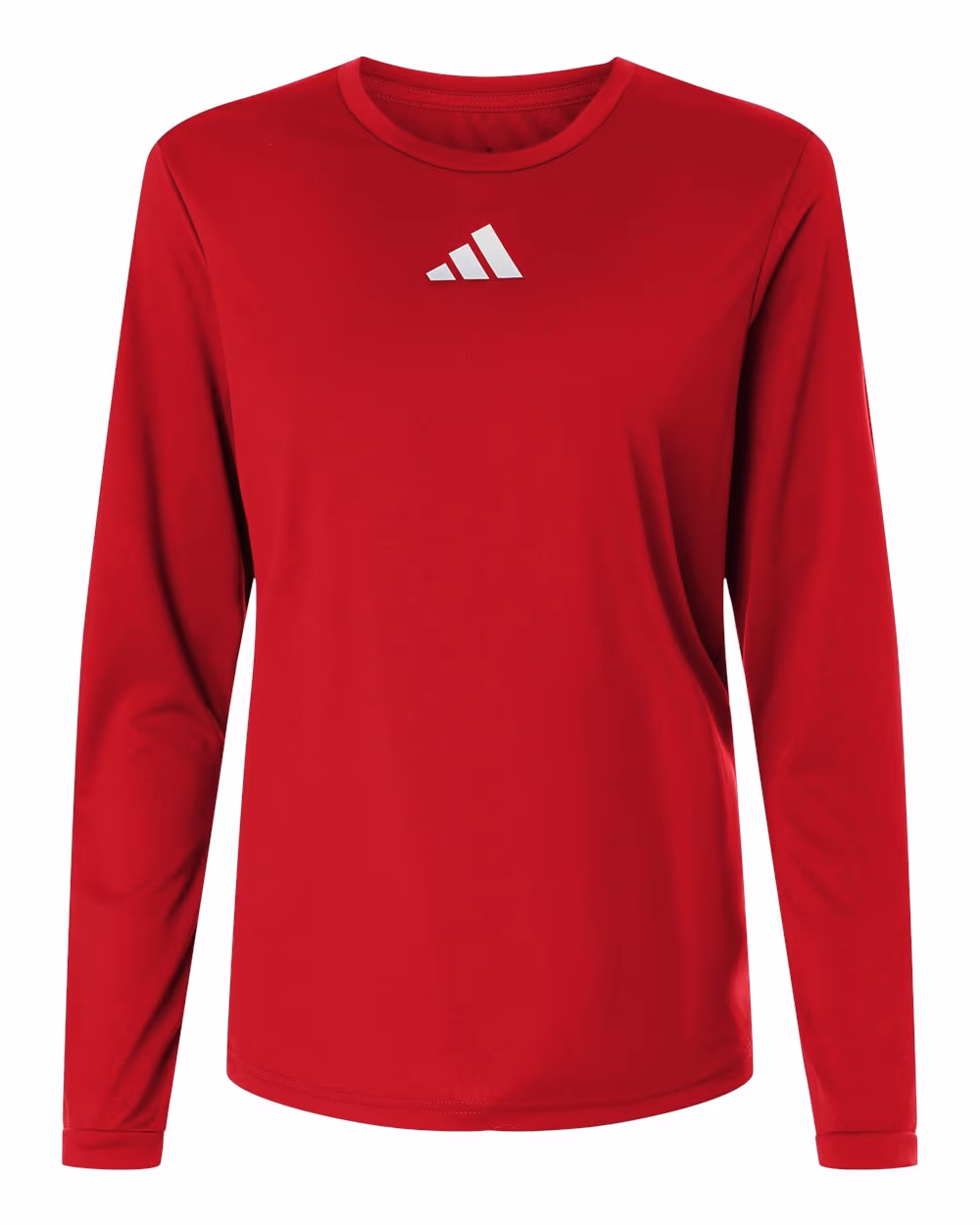 Team Power Red/ White - Adidas Women's Pregame Long Sleeve T-Shirt - Flat Front