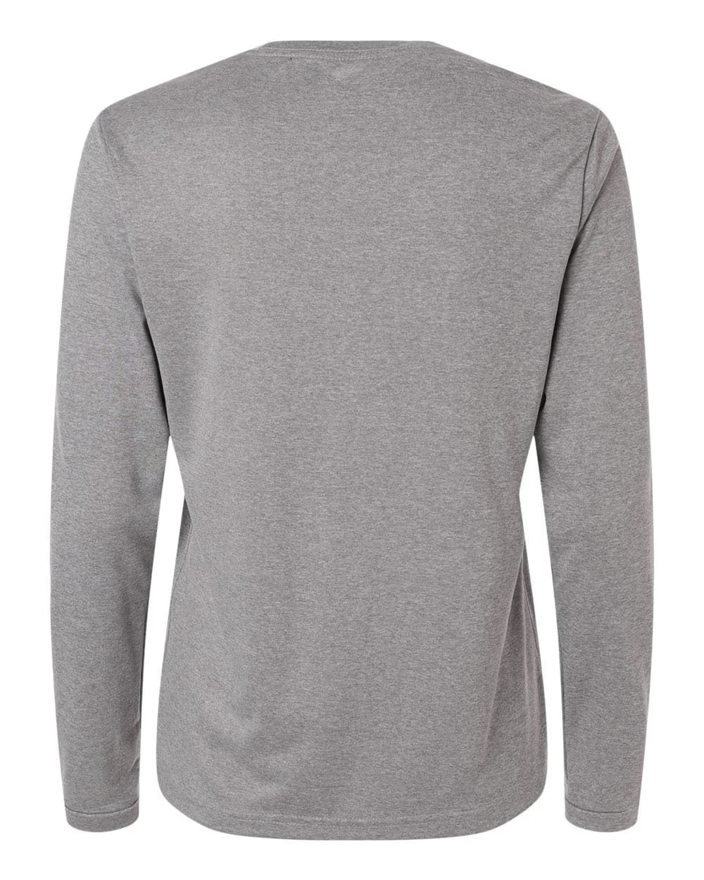 Medium Grey Heather/ Black - Adidas Women's Pregame Long Sleeve T-Shirt - Flat Back