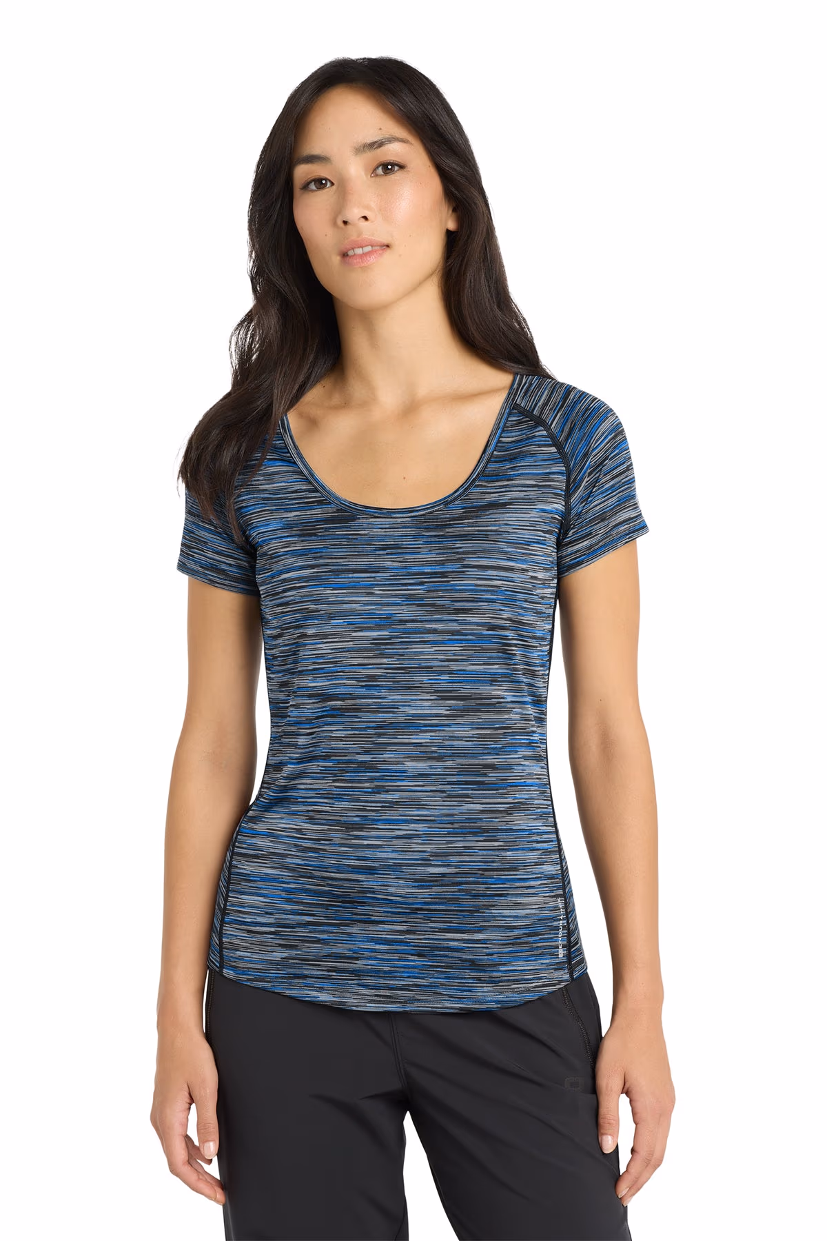 Custom Electric Blue Space Dye - OGIO Women's Verge Scoop Neck
