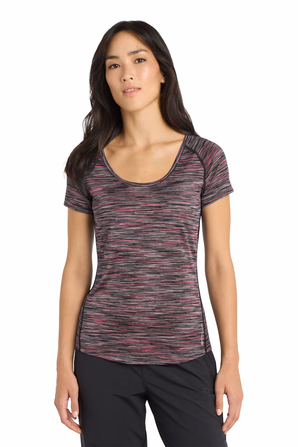 Custom Fierce Coral Space Dye - OGIO Women's Verge Scoop Neck
