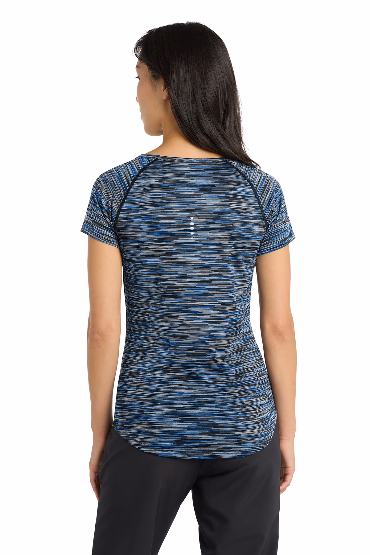 Custom Electric Blue Space Dye - OGIO Women's Verge Scoop Neck