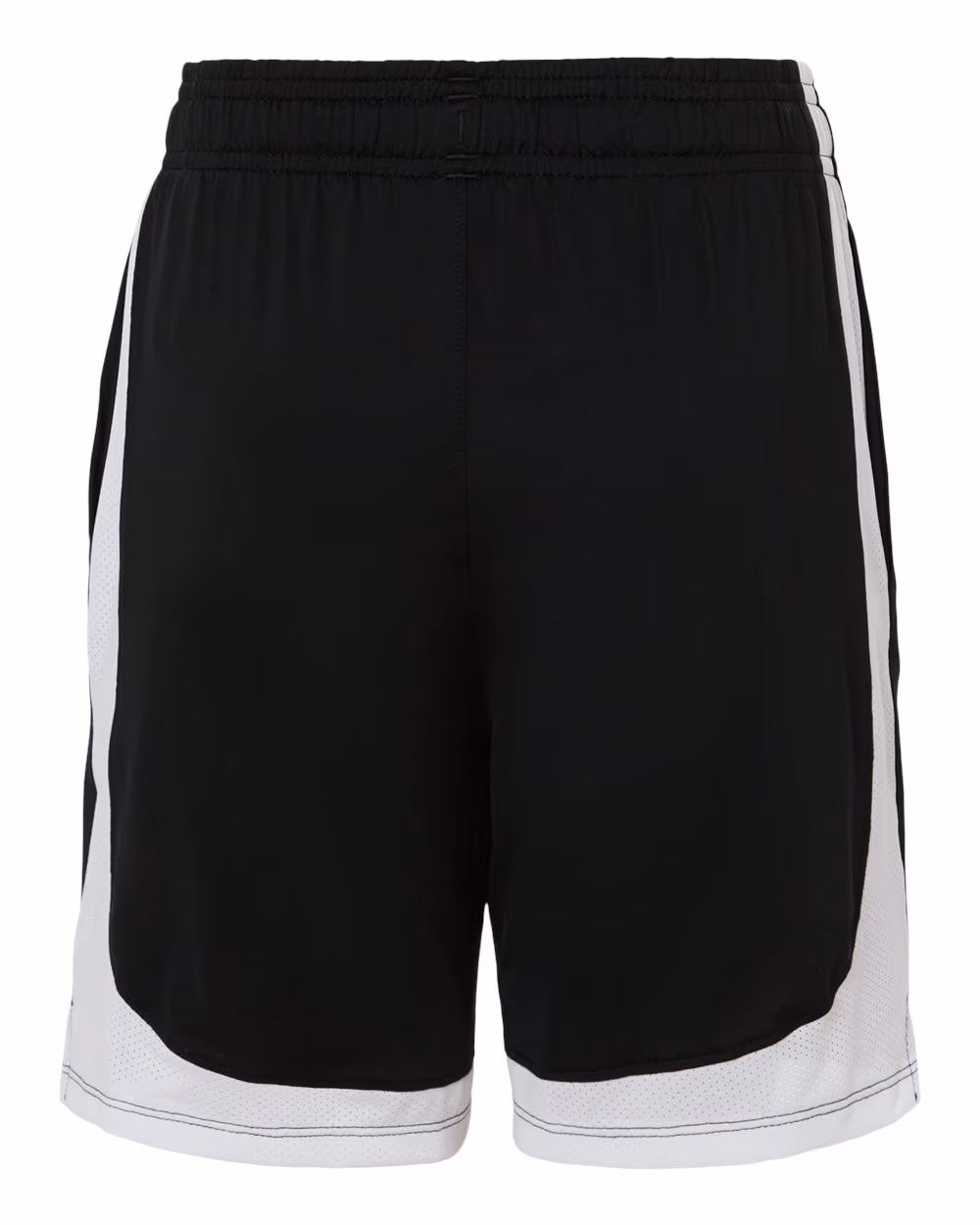 Custom Black/ White - Under Armour Youth Tech Vent Athletic Shorts - Flat Back