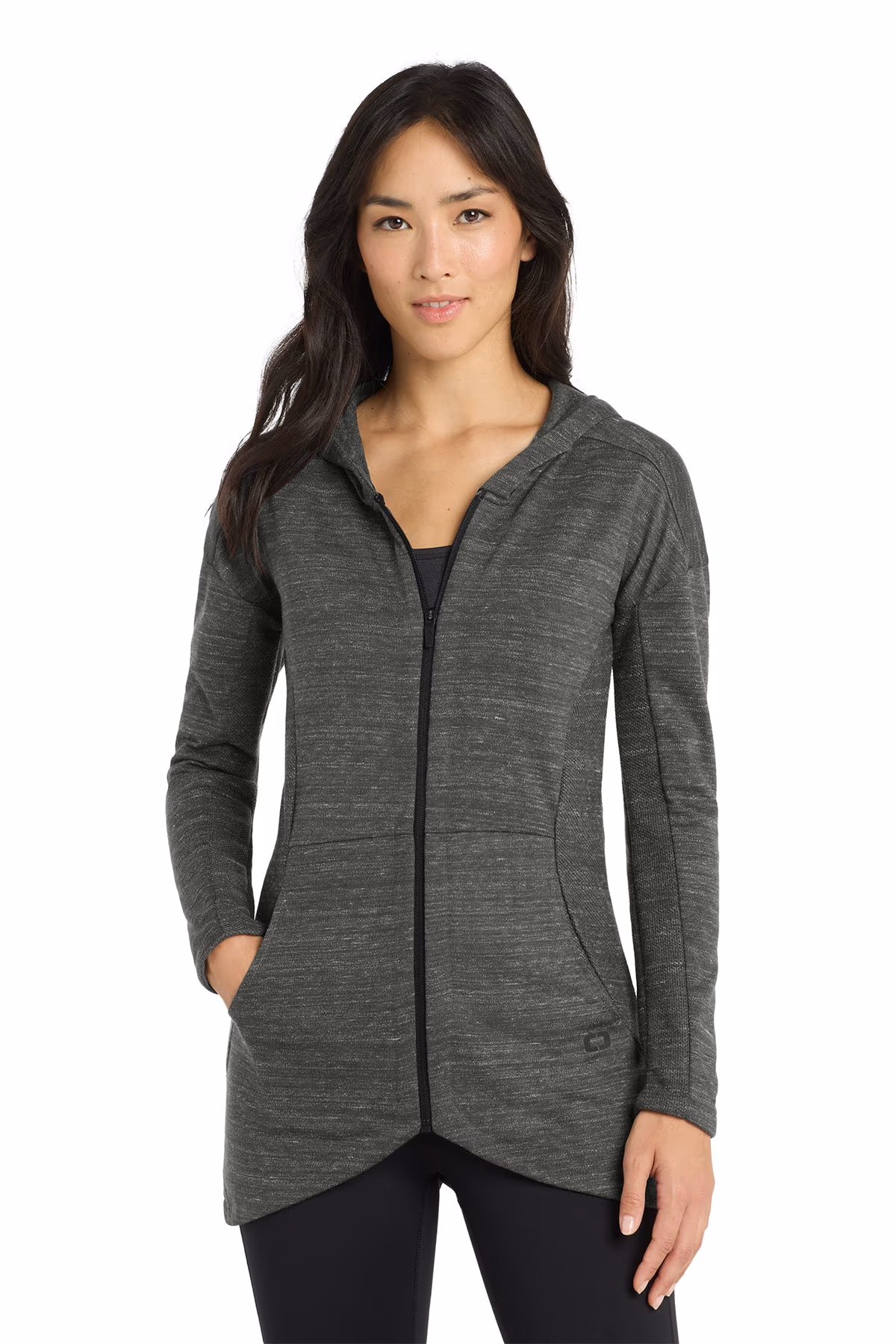 Custom Tarmac Grey Heather - OGIO Women's Flux Full-Zip Hoodie