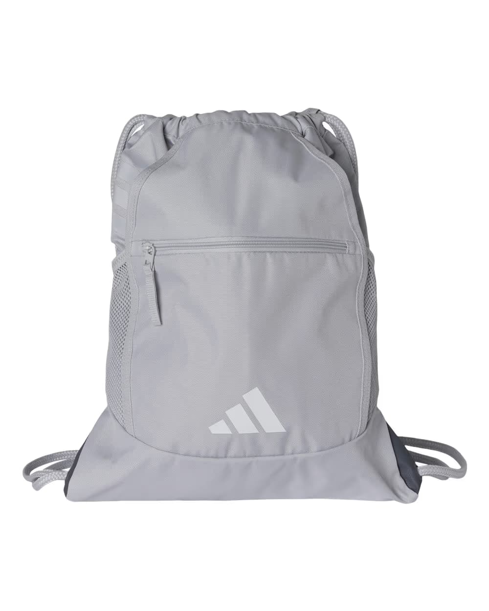Team Light Grey/ White - Adidas Stadium Sackpack - Flat Front