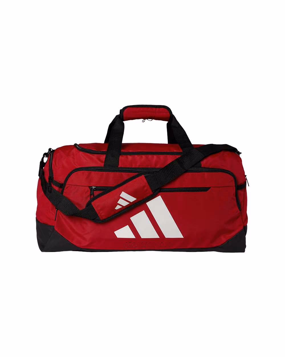 Custom AB602 Team Power Red/ White Medium - Adidas Defender 5 Duffel Bag - Flat Front