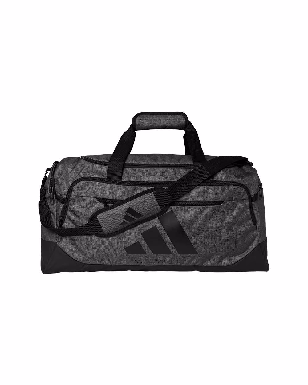 Custom AB602 Twill Onix Grey/ Black Medium - Adidas Defender 5 Duffel Bag - Flat Front