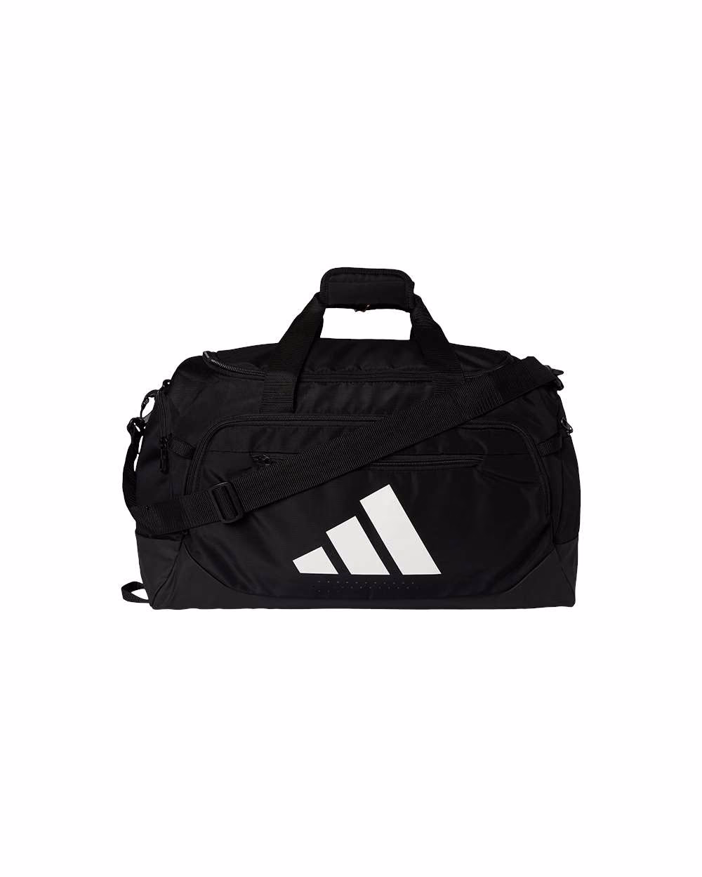 Custom AB603 Black/ Black Small - Adidas Defender 5 Duffel Bag - Flat Front