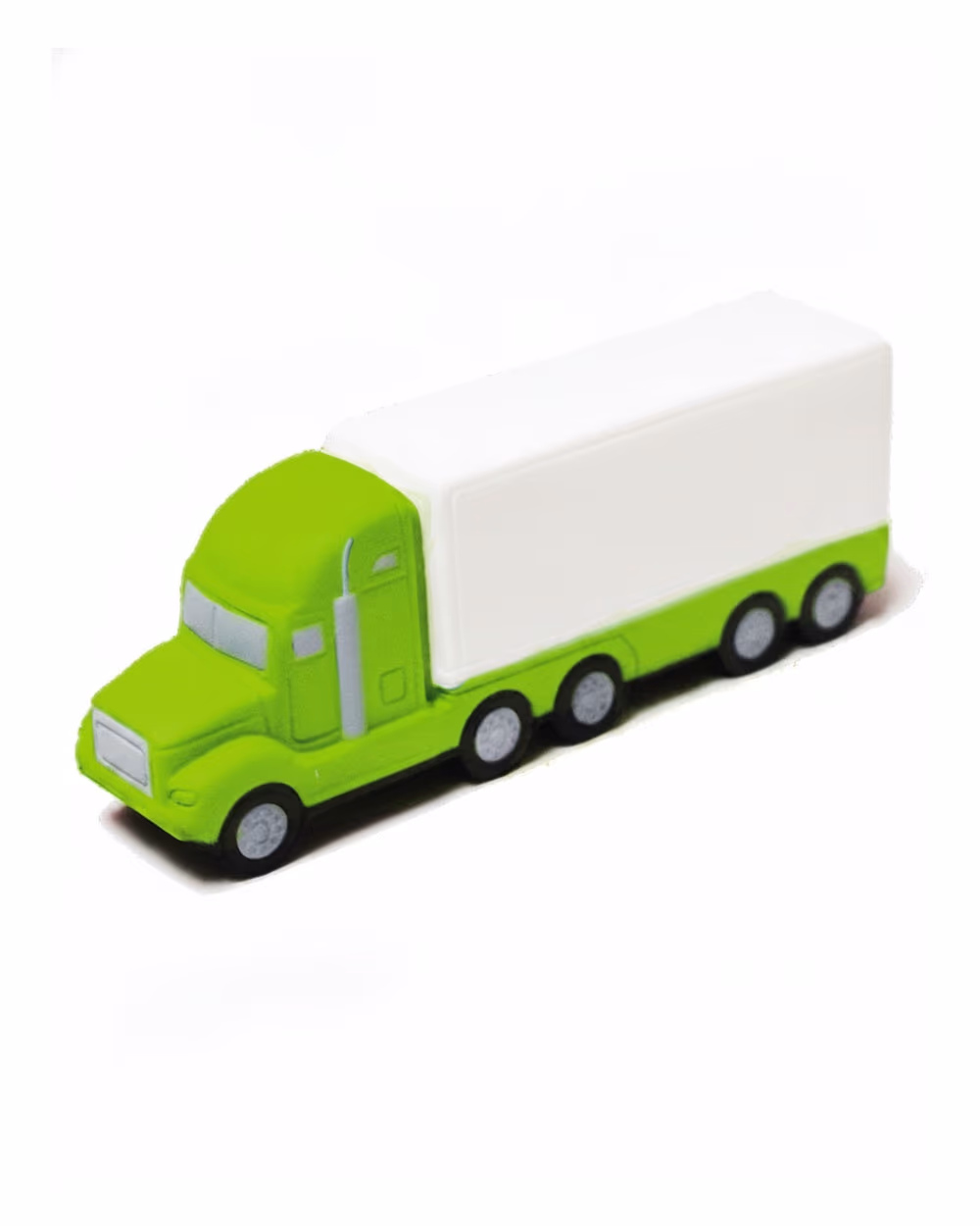 Custom Semi-Truck Stress Reliever, Lime-Green / White, front view