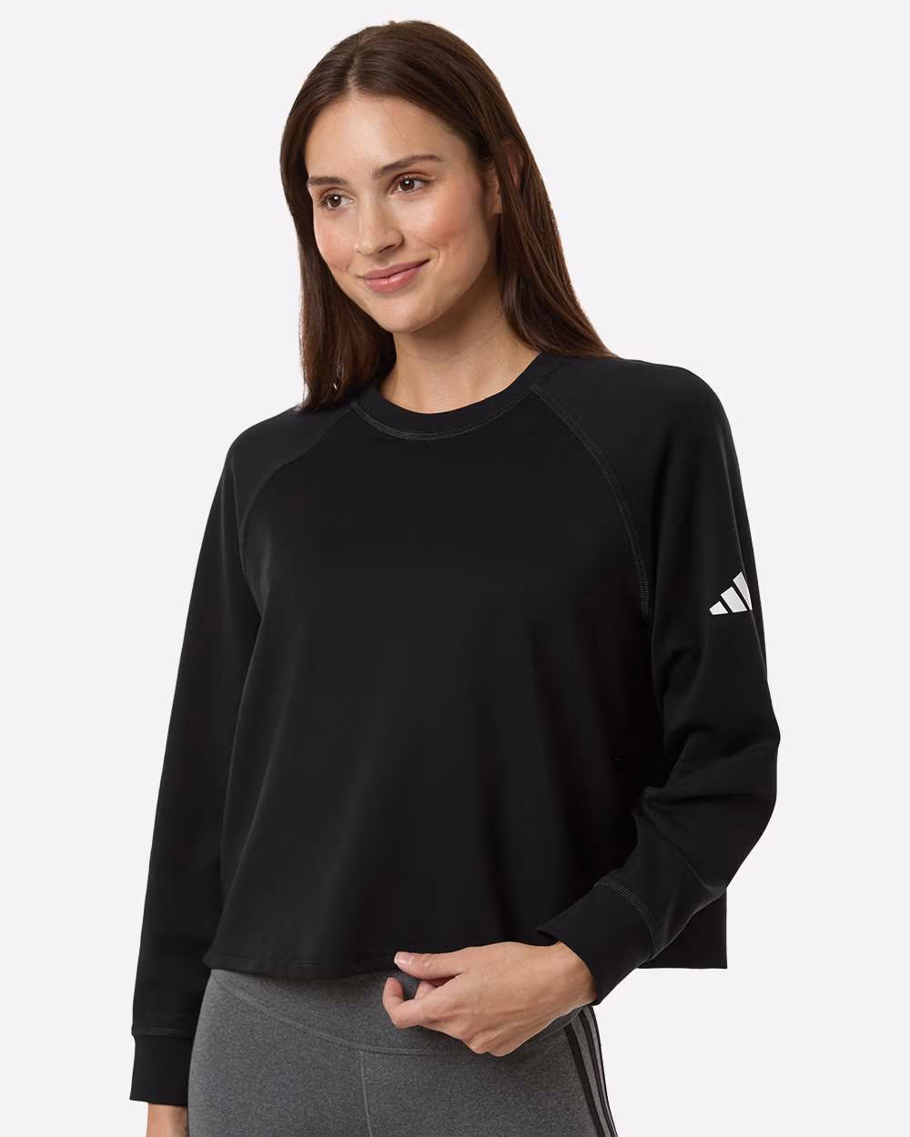 Custom Remote Work Essentials - Adidas Women's Beyond Side-Snap Crewneck Sweatshirt