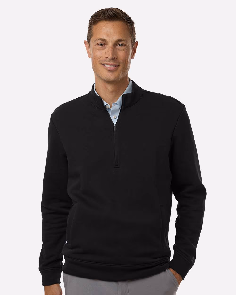 Custom Executive Gift Set - Adidas Men's Elevated Fleece Quarter-Zip Pullover
