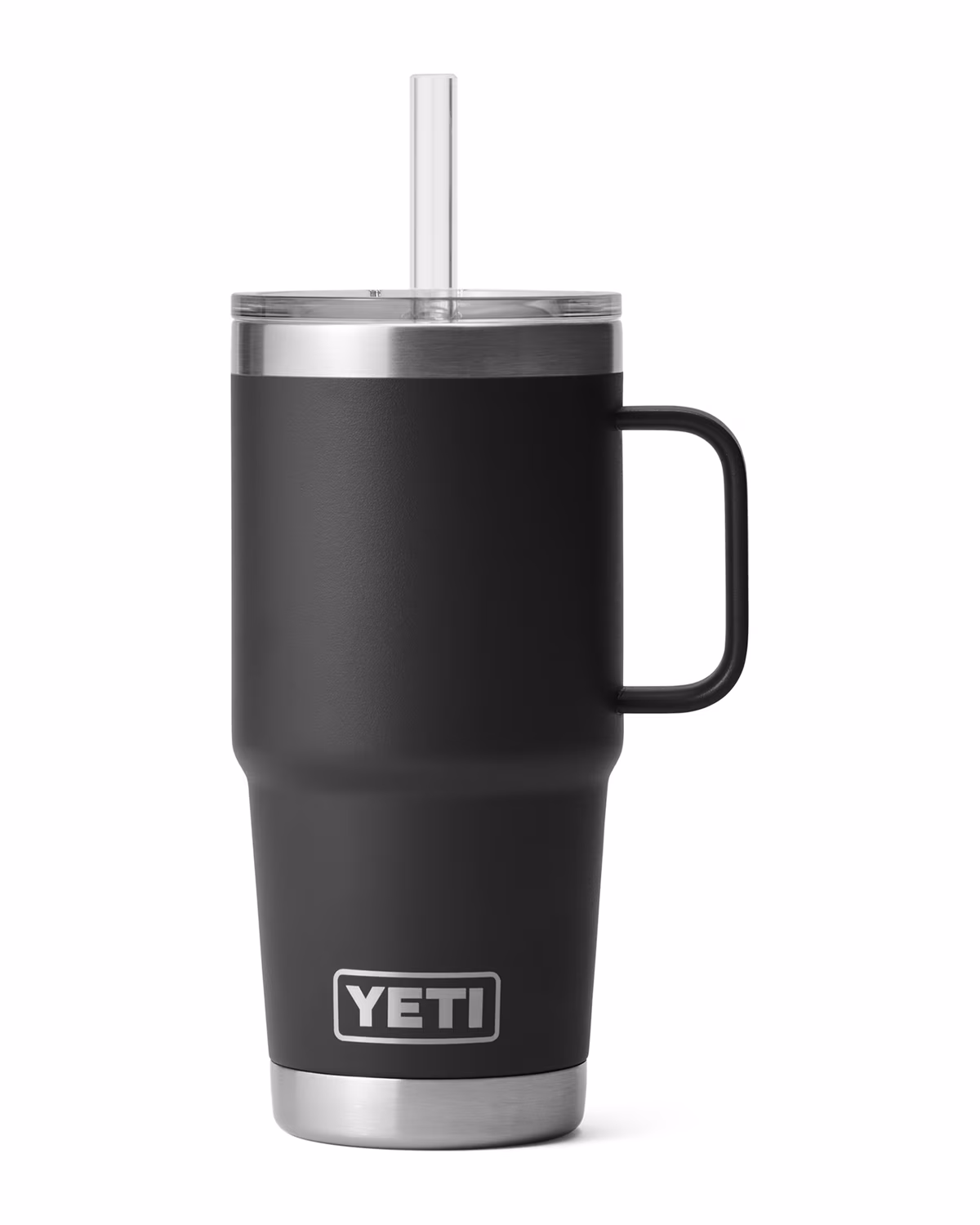 Yeti Rambler 25oz Mug with Straw Lid, Engraved - Black