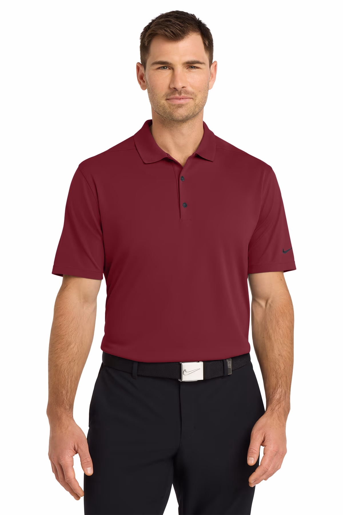Custom Nike Dri-FIT Micro Pique 2.0 Polo, Team Red, front view