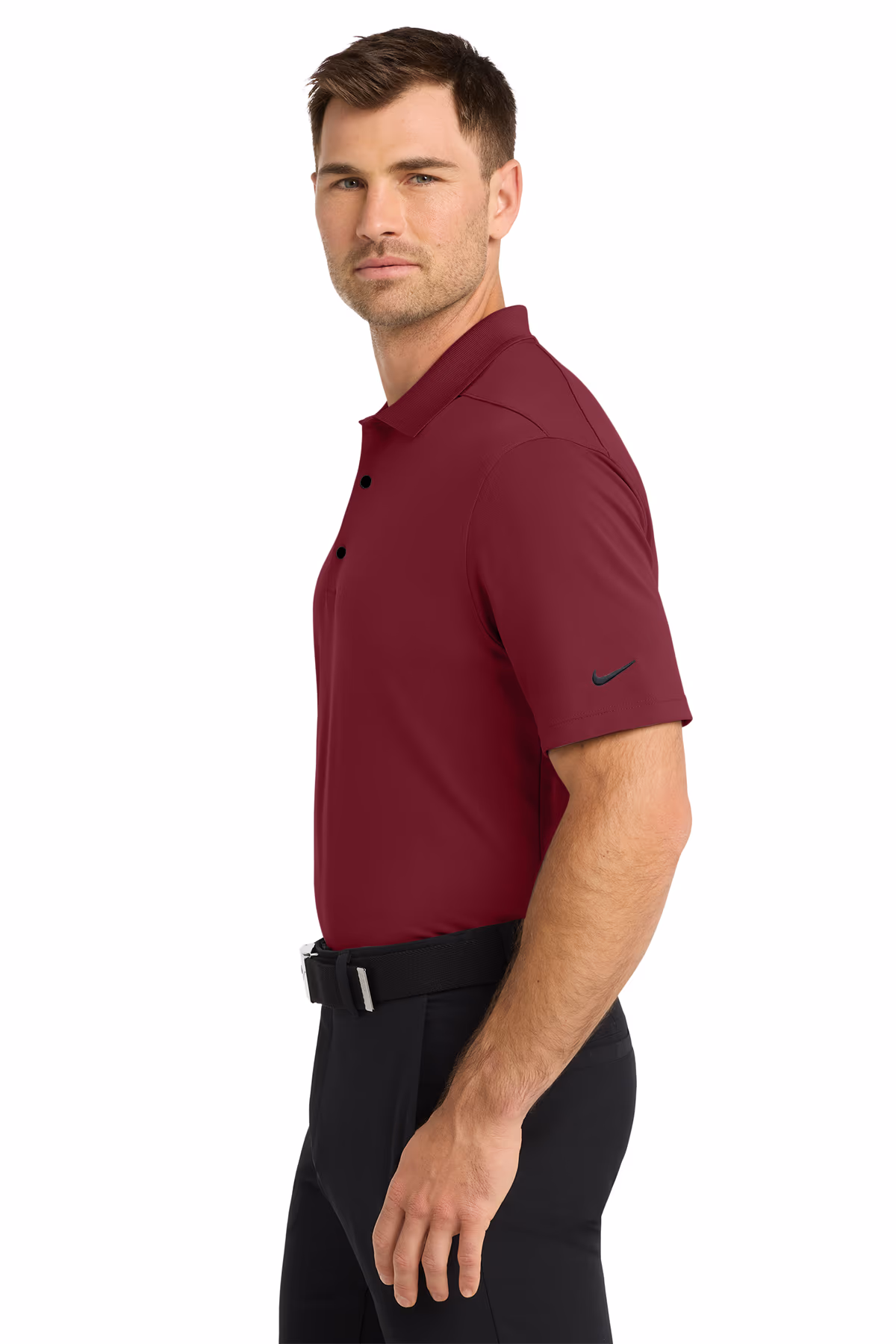 Custom Nike Dri-FIT Micro Pique 2.0 Polo, Team Red, side view