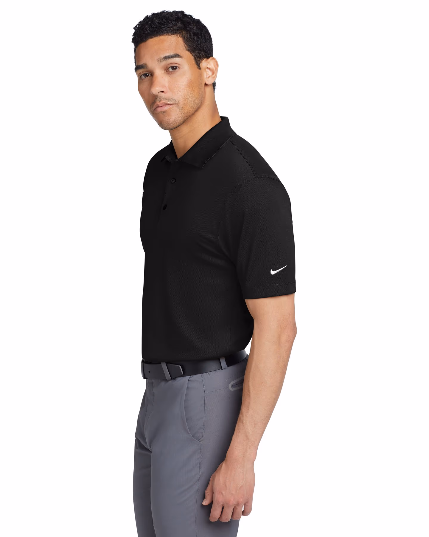 Custom Nike Tech Basic Dri-FIT Polo - Black side