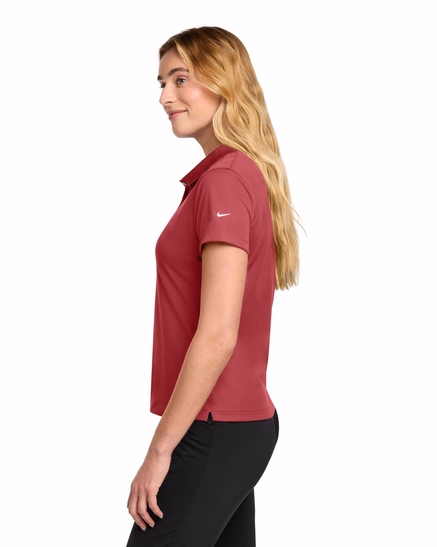 Custom Nike Women's Tech Basic Dri-FIT Polo - Pro Red side