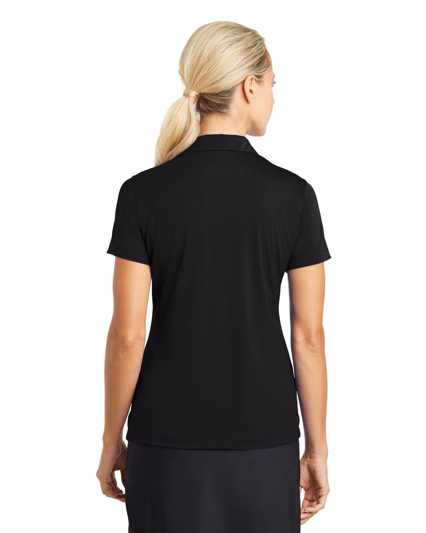 Custom Nike Women's Dri-FIT Vertical Mesh Polo - Black back
