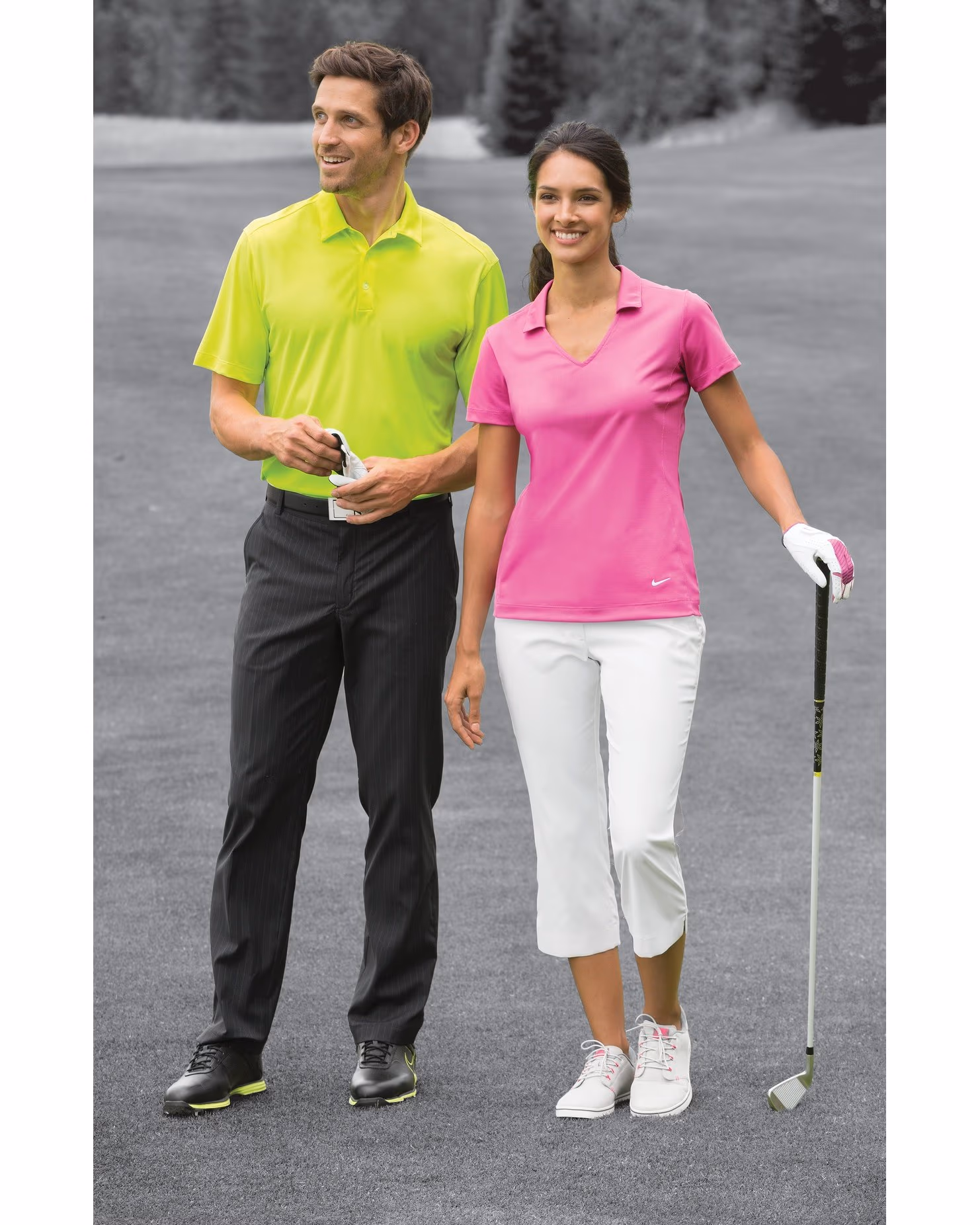Custom Nike Women's Dri-FIT Vertical Mesh Polo - Black detail